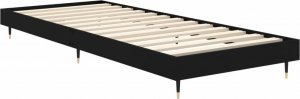 vidaXL vidaXL Rama łóżka, czarna, 75x190 cm, materiał drewnopochodny 5