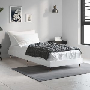 vidaXL vidaXL Rama łóżka, biała, połysk, 75x190 cm, materiał drewnopochodny 3