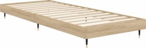 vidaXL vidaXL Rama łóżka, dąb sonoma, 75x190 cm, materiał drewnopochodny 5