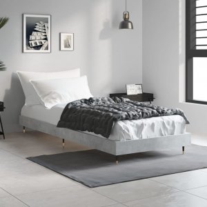 vidaXL vidaXL Rama łóżka, szarość betonu, 75x190 cm, materiał drewnopochodny 3