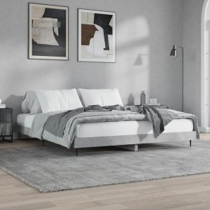 vidaXL vidaXL Rama łóżka, szarość betonu, 200x200 cm, materiał drewnopochodny 4