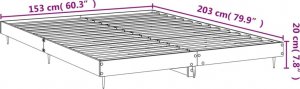 vidaXL vidaXL Rama łóżka, biała, połysk, 150x200 cm, materiał drewnopochodny 8