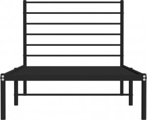 vidaXL vidaXL Metalowa rama łóżka z wezgłowiem, czarna, 75x190 cm 6