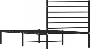 vidaXL vidaXL Metalowa rama łóżka z wezgłowiem, czarna, 75x190 cm 8