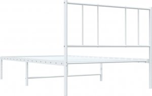 vidaXL vidaXL Metalowa rama łóżka z wezgłowiem, biała, 75x190 cm 8