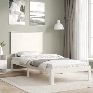 vidaXL vidaXL Rama łóżka z wezgłowiem, biała, 3FT, pojedyncza, lite drewno 3
