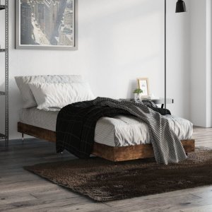 vidaXL vidaXL Rama łóżka, przydymiony dąb, 75x190 cm, materiał drewnopochodny 1
