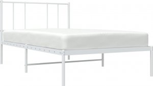 vidaXL vidaXL Metalowa rama łóżka z wezgłowiem, biała, 90x200 cm 3