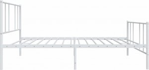 vidaXL vidaXL Metalowa rama łóżka z wezgłowiem i zanóżkiem, biała, 75x190 cm 7
