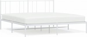 vidaXL vidaXL Metalowa rama łóżka z wezgłowiem, biała, 183x213 cm 2