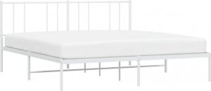 vidaXL vidaXL Metalowa rama łóżka z wezgłowiem, biała, 183x213 cm 3