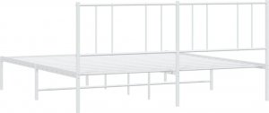 vidaXL vidaXL Metalowa rama łóżka z wezgłowiem, biała, 183x213 cm 8
