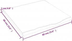 vidaXL vidaXL Półka, jasnobrązowa, 60x60x2 cm, lakierowane lite drewno dębowe 4