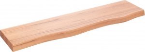 vidaXL vidaXL Półka, jasnobrązowa, 80x20x4 cm, lakierowane lite drewno dębowe 1