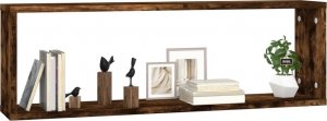 vidaXL vidaXL Półki ścienne, 4 szt., przydymiony dąb, 80x15x26,5 cm 3