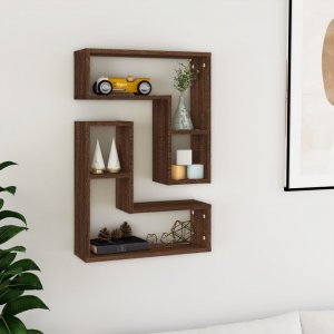 vidaXL vidaXL Półki ścienne, 2 szt., brązowy dąb, 50x15x50 cm 1