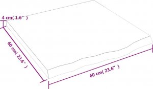 vidaXL vidaXL Półka, jasnobrązowa, 60x60x4 cm, lakierowane lite drewno dębowe 4