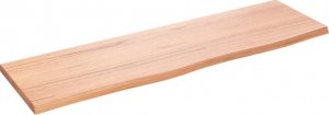 vidaXL vidaXL Półka, jasnobrązowa, 100x30x2cm, lakierowane lite drewno dębowe 1