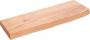 vidaXL vidaXL Półka, jasnobrązowa, 60x20x4 cm, lakierowane lite drewno dębowe 1