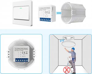 Avatto Inteligentny przełącznik dopuszkowy ZigBee LZWSM16-W1 Bez Neutralnego TUYA 5