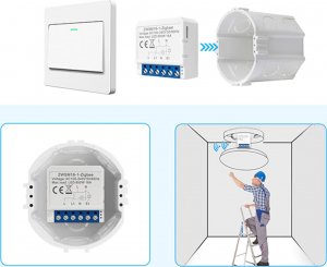 Avatto Inteligentny przełącznik dopuszkowy ZigBee Avatto ZWSM16-W2 TUYA 5