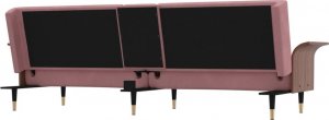vidaXL vidaXL Rozkładana kanapa z uchwytami na napoje, różowa, aksamit 6
