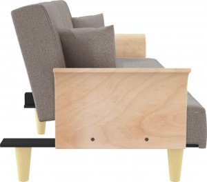 vidaXL vidaXL Rozkładana kanapa z podłokietnikami, kolor taupe, obita tkaniną 5