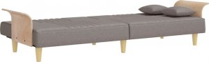 vidaXL vidaXL Rozkładana kanapa z podłokietnikami, kolor taupe, obita tkaniną 8