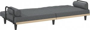 vidaXL vidaXL Rozkładana kanapa z podłokietnikami, ciemnoszara, obita tkaniną 8