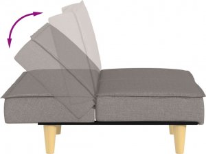 vidaXL vidaXL Rozkładana kanapa, kolor taupe, tapicerowana tkaniną 9