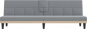 vidaXL vidaXL Rozkładana kanapa z uchwytami na napoje, jasnoszara, tkanina 4