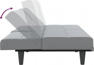 vidaXL vidaXL Rozkładana kanapa z uchwytami na napoje, jasnoszara, tkanina 9