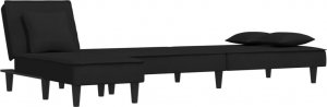 vidaXL vidaXL Sofa rozkładana w kształcie L, czarna, 255x140x70 cm, aksamit 4