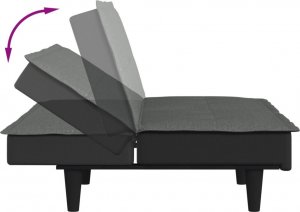 vidaXL vidaXL Kanapa rozkładana, ciemnoszara, tapicerowana tkaniną 8