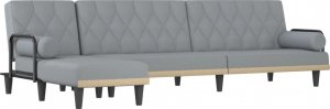 vidaXL vidaXL Sofa rozkładana L, jasnoszara, 260x140x70 cm, tkanina 2