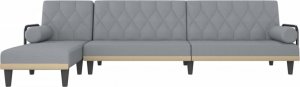 vidaXL vidaXL Sofa rozkładana L, jasnoszara, 260x140x70 cm, tkanina 3