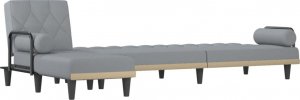 vidaXL vidaXL Sofa rozkładana L, jasnoszara, 260x140x70 cm, tkanina 4