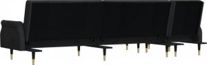vidaXL vidaXL Sofa rozkładana L, czarna, 271x140x70 cm, aksamit 5