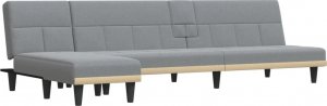 vidaXL vidaXL Sofa rozkładana L, jasnoszara, 255x140x70 cm, tkanina 2