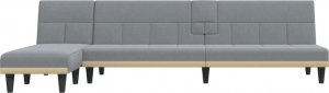vidaXL vidaXL Sofa rozkładana L, jasnoszara, 255x140x70 cm, tkanina 3