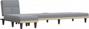 vidaXL vidaXL Sofa rozkładana L, jasnoszara, 255x140x70 cm, tkanina 4