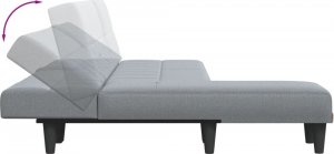 vidaXL vidaXL Sofa rozkładana L, jasnoszara, 255x140x70 cm, tkanina 6