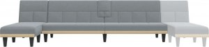 vidaXL vidaXL Sofa rozkładana L, jasnoszara, 255x140x70 cm, tkanina 7