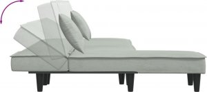 vidaXL vidaXL Sofa rozkładana L, jasnoszara, 255x140x70 cm, aksamit 6