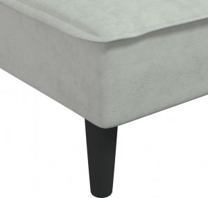 vidaXL vidaXL Sofa rozkładana L, jasnoszara, 255x140x70 cm, aksamit 9