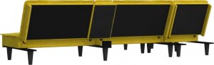 vidaXL vidaXL Sofa rozkładana L, żółta, 255x140x70 cm, aksamit 6