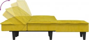 vidaXL vidaXL Sofa rozkładana L, żółta, 255x140x70 cm, aksamit 7