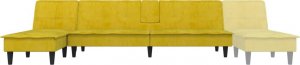 vidaXL vidaXL Sofa rozkładana L, żółta, 255x140x70 cm, aksamit 8