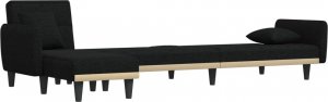 vidaXL vidaXL Sofa rozkładana L, czarna, 275x140x70 cm, tkanina 5