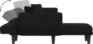 vidaXL vidaXL Sofa rozkładana L, czarna, 275x140x70 cm, tkanina 7